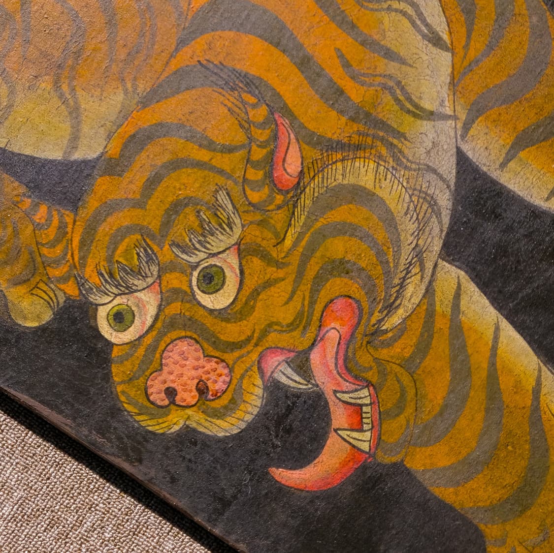 Antique Tibetan Tiger Wood Panel Paintin 상품이미지7