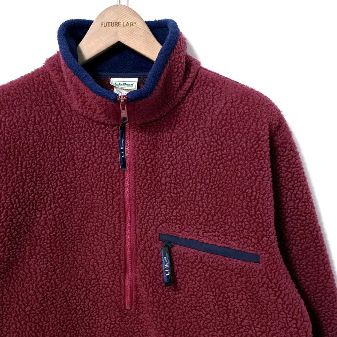 [M] 엘엘빈 딥 파일 플리스 하프 집 풀오버 레드 상품이미지3