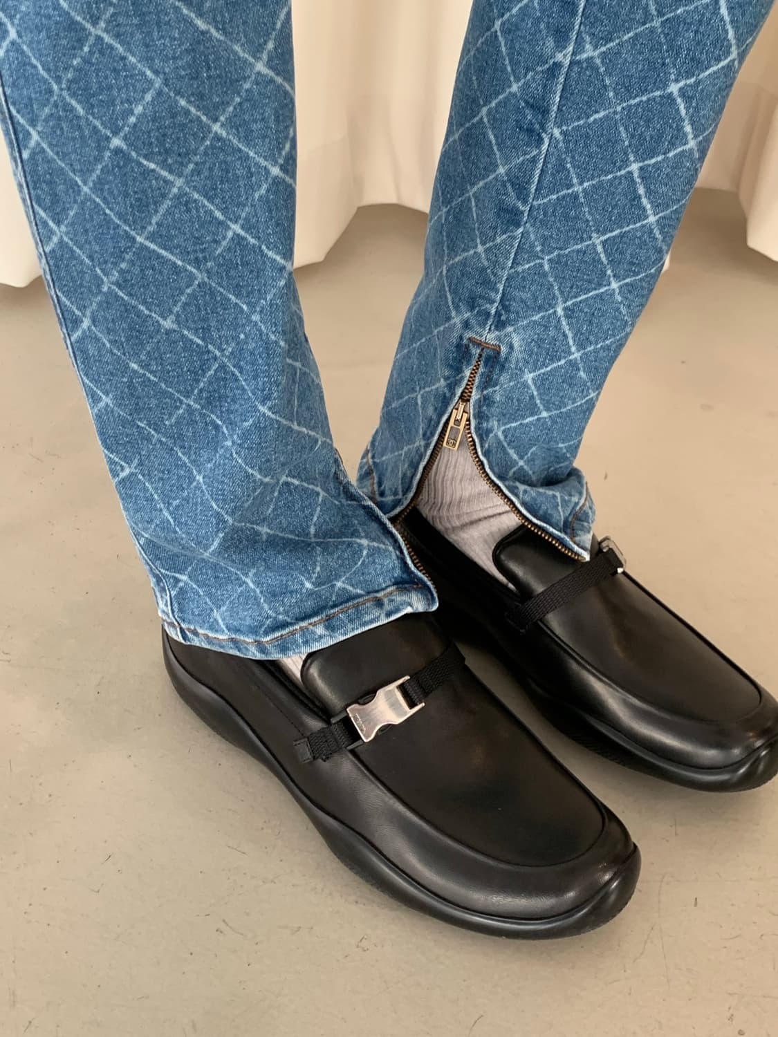 00's "Chanel" diamond pattern Jeans 상품이미지5