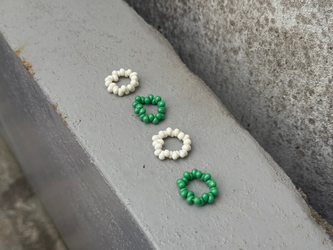완두콩 크림 비즈 반지 Pea & Cream Ring 상품이미지2