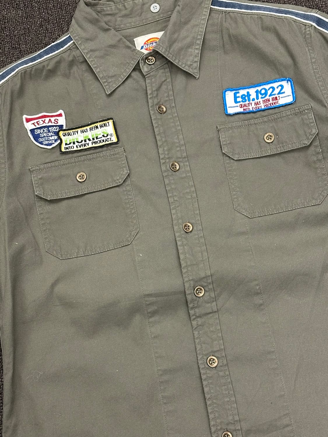 L)Dickies vintage 패치 디테일 카키 워크셔츠 상품이미지2