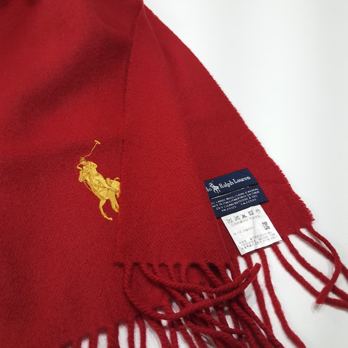 MX654 폴로 이태리판 램스울 빅포니 레드 머플러 목도리 상품이미지4