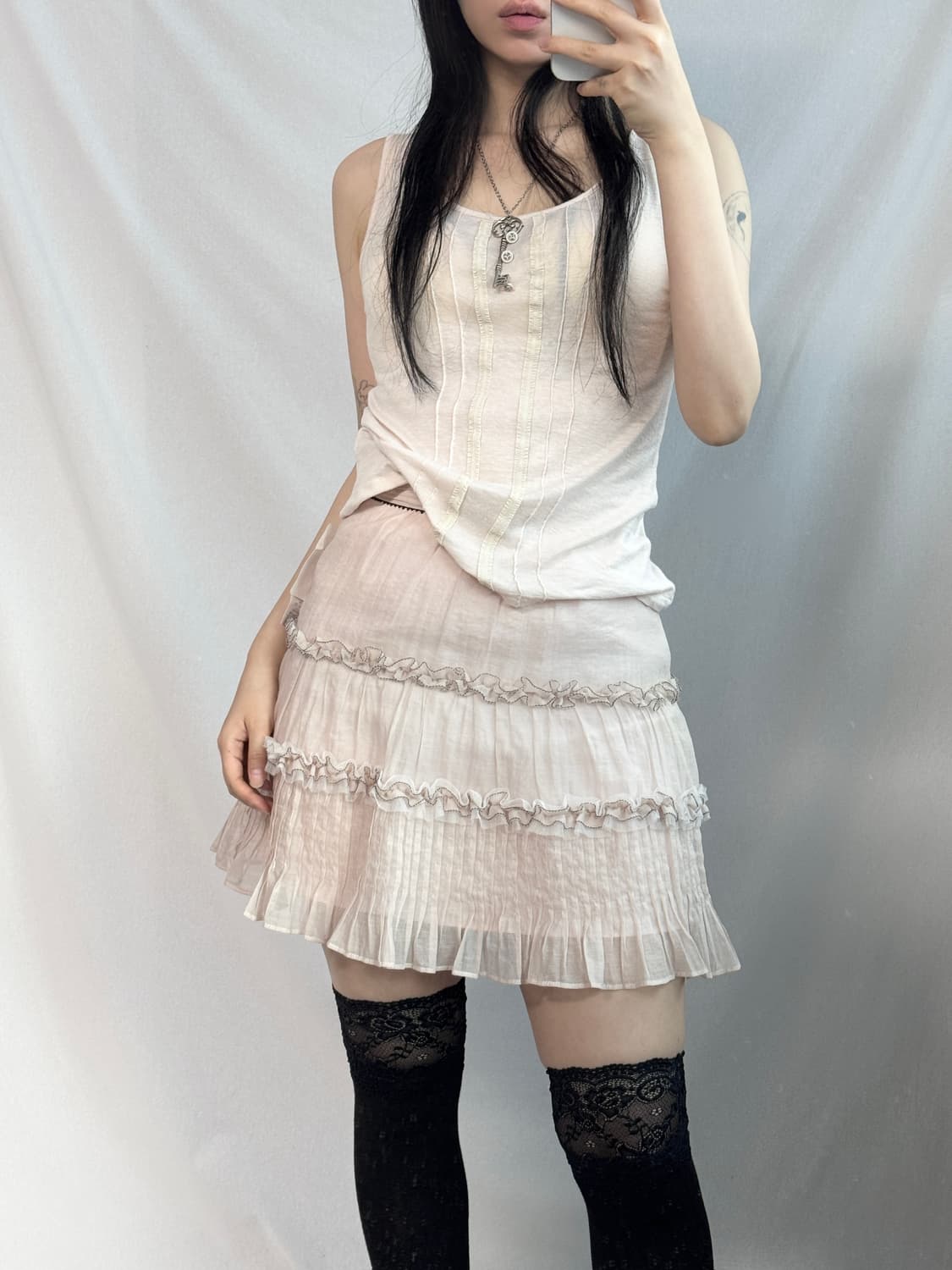 레이스 버툰 슬리브리스 상품이미지5