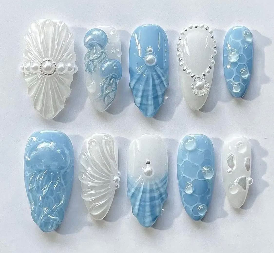 Shell Symphony nail set 수제네일팁 상품이미지1