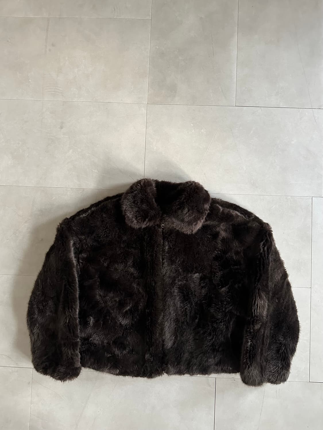 brown fur zip-up jacket 상품이미지7