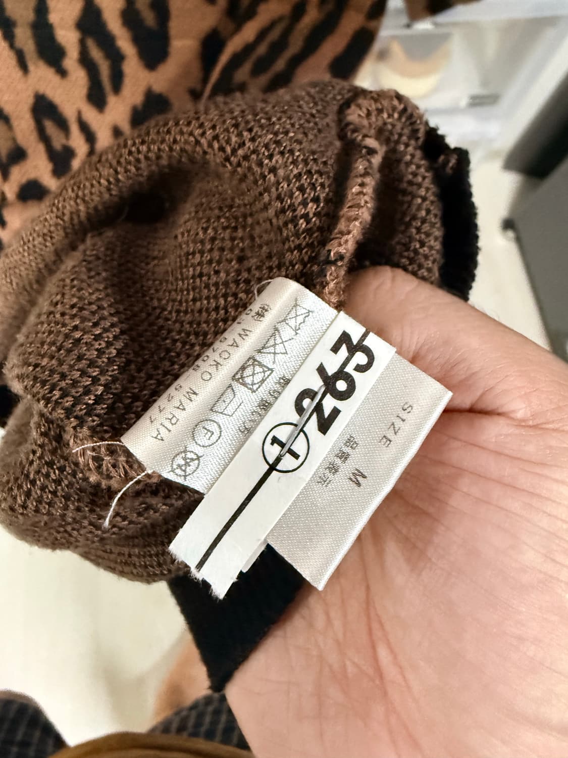 [M] 와코마리아 레오파드 니트 폴로 상품이미지5