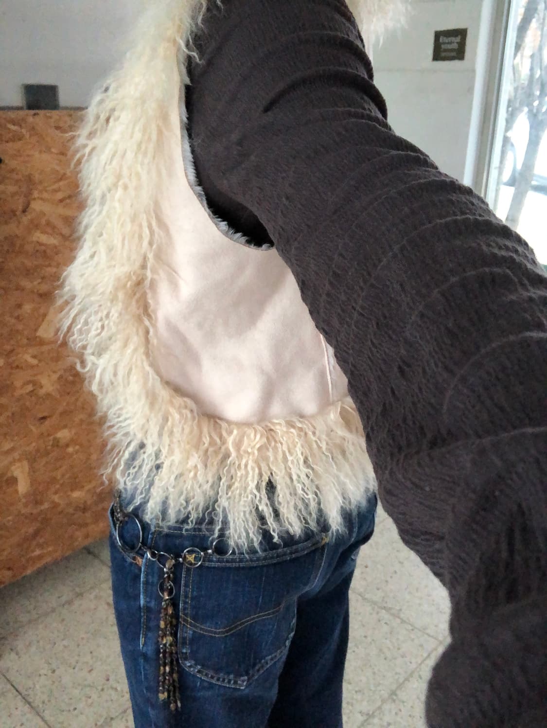 shearling trim vest  상품이미지2