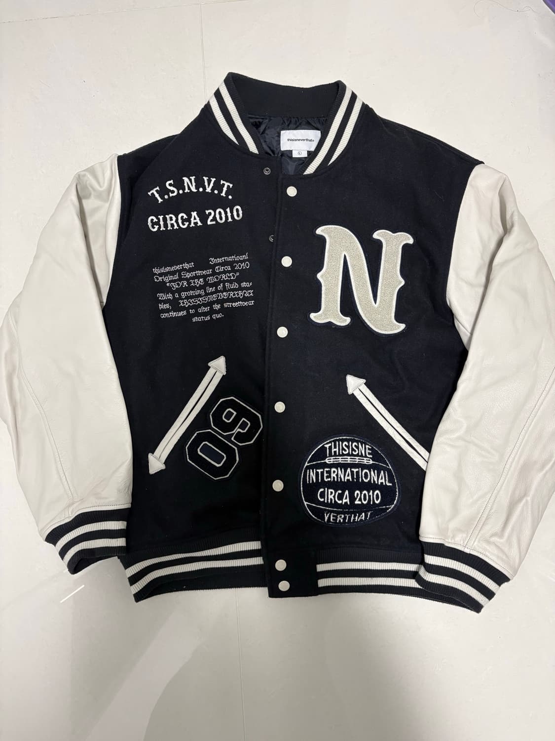 디스이즈네버댓 오리지널 바시티 재킷 네이비 상품이미지3