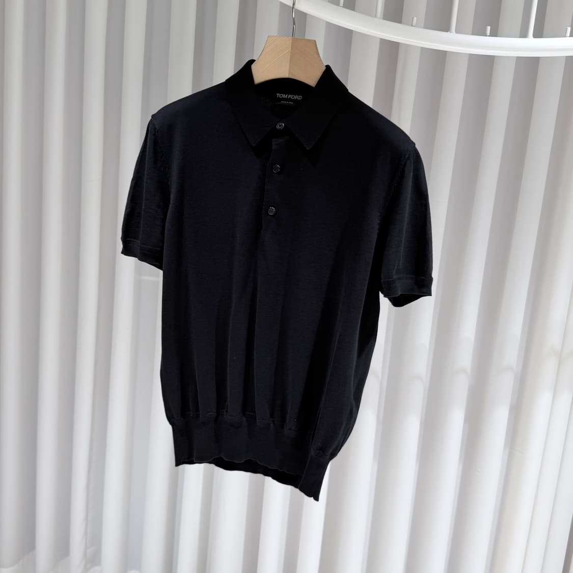 (A+/50) / 톰포드 코튼 폴로 카라 반팔 티셔츠 블랙 상품이미지2