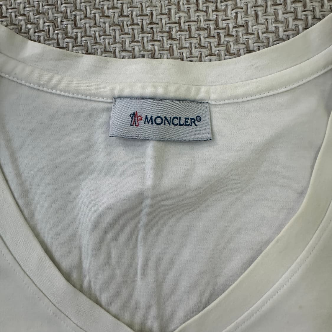 S 빈티지 화이트 브이넥 반팔티 0414D 상품이미지2