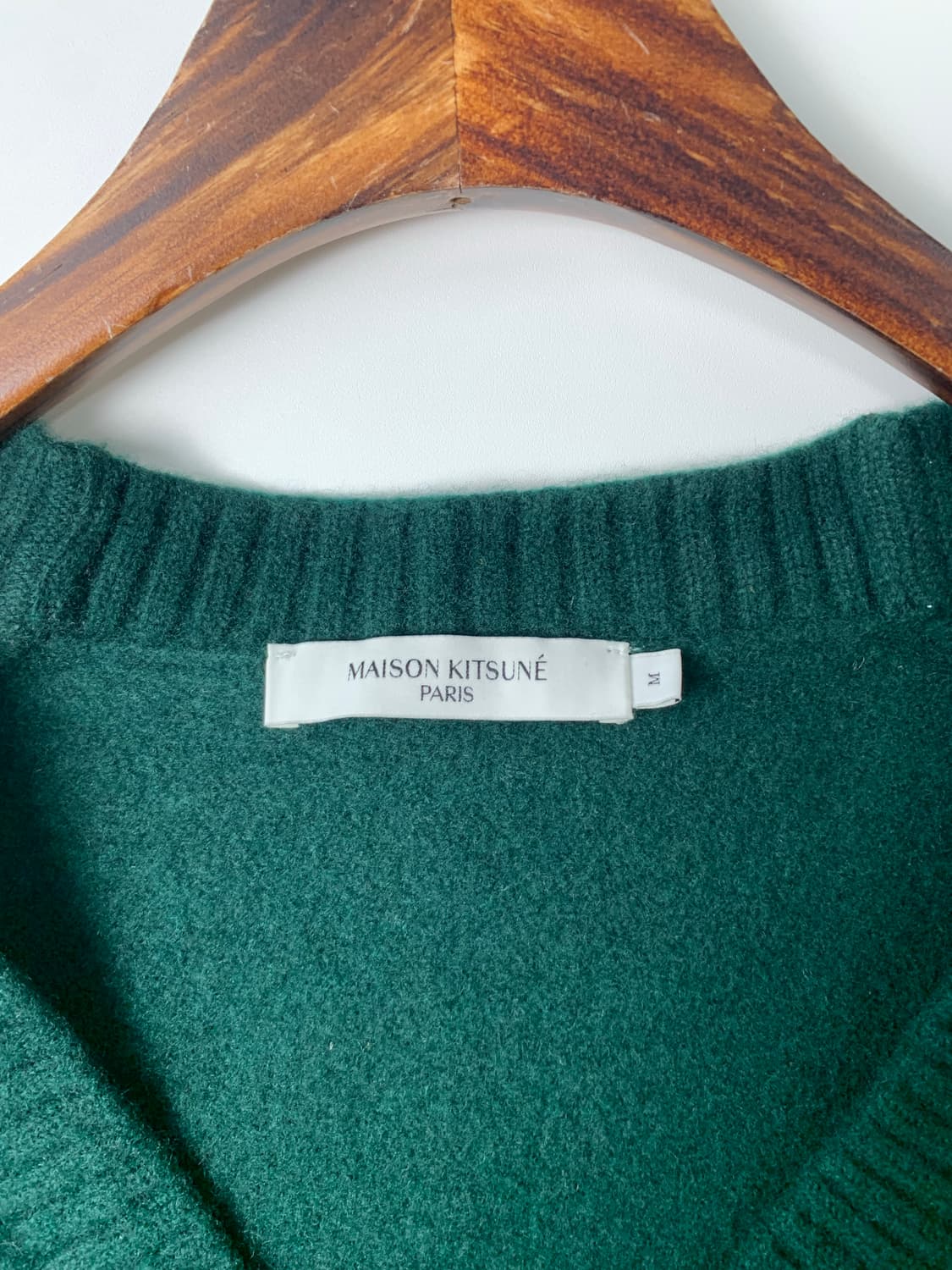 메종키츠네 자수로고 그린 니트 가디건 상품이미지6