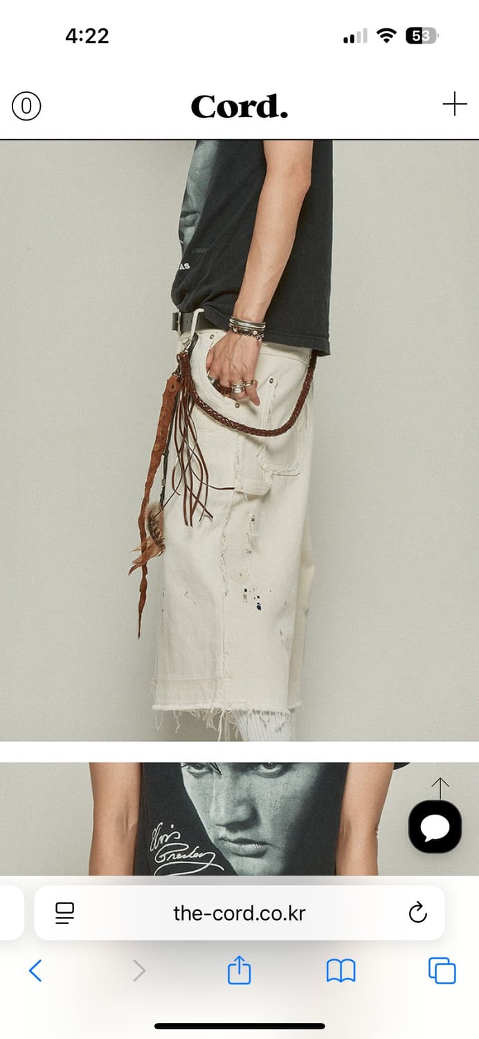 (새상품) CORD 코드 페인티드 워시드 버뮤다 팬츠 L 상품이미지1