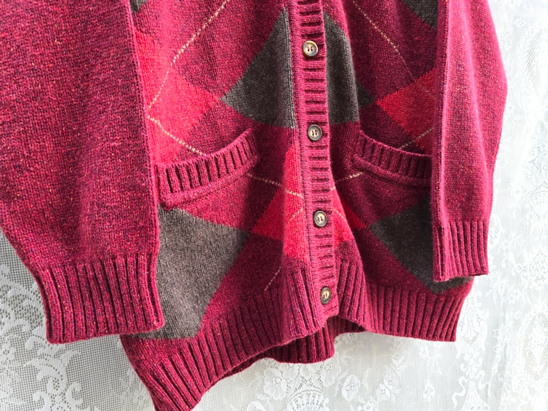 페니 풀 아가일 가디건 (made in italy) 상품이미지3