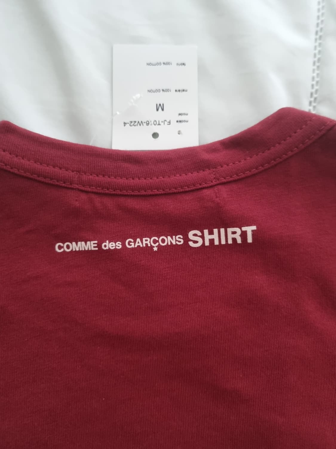 꼼데가르송shirt tshirt burgandy M 상품이미지2