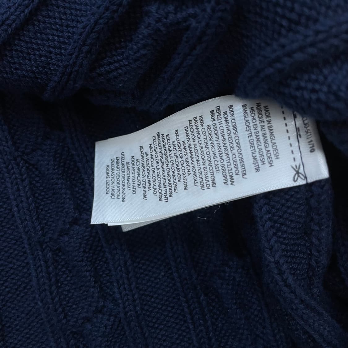 폴로 랄프로렌 포니 로고 케이블 니트 하프 집업 네이비 상품이미지4