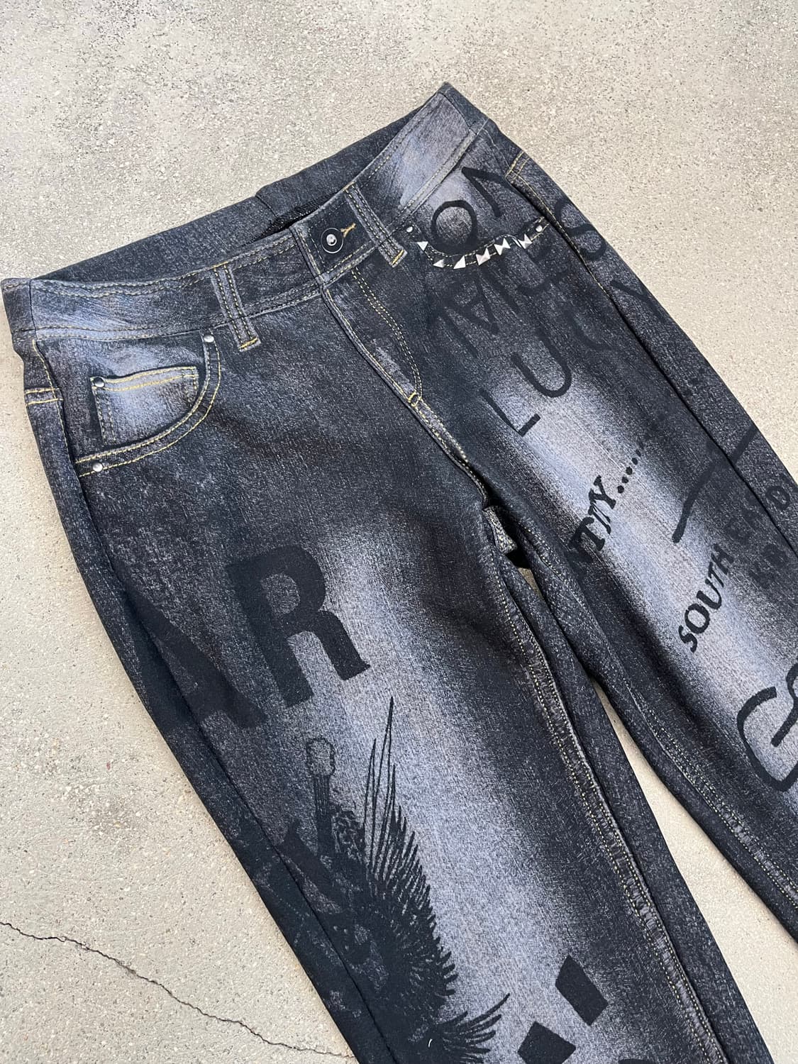 데님 프린팅 레깅스 팬츠 상품이미지2