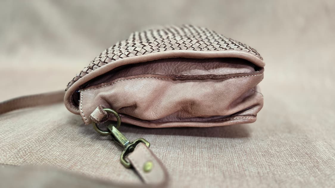 [Made in Italy] 이태리 천연가죽 빈티지 위빙 메쉬 크로스백 상품이미지5