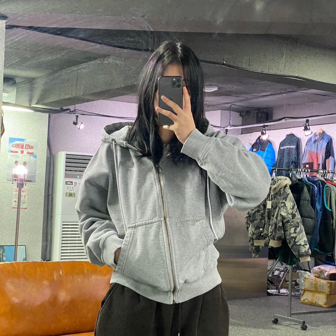 나이키 스몰로고 그레이 후드집업 B3648 상품이미지1