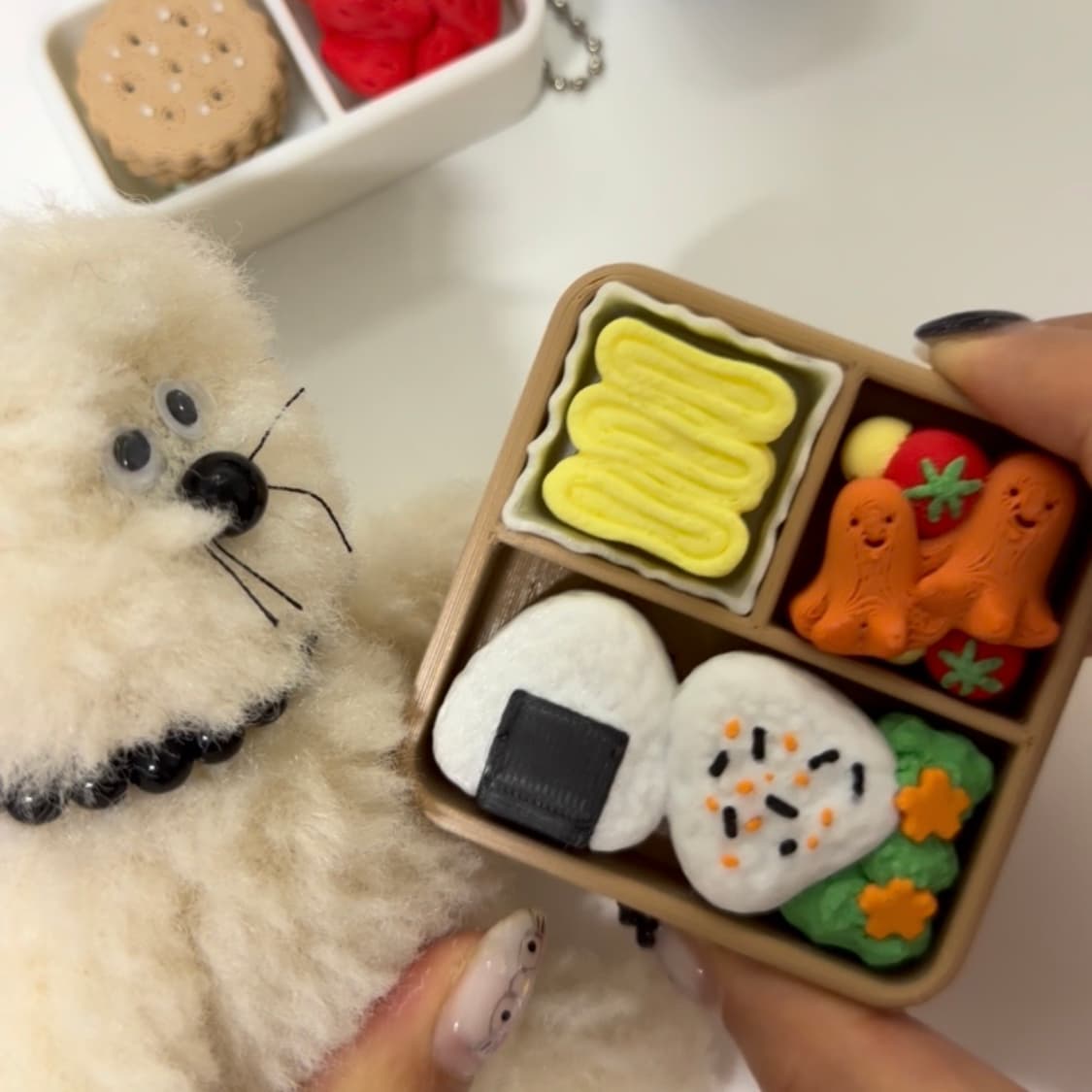 도시락 3구 클리커 클릭커 키캡 키링 피젯토이 상품이미지2