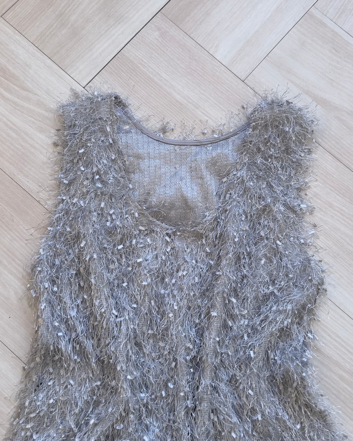 [Vintage] Feather Yarn Sparkle Tank Top 상품이미지3