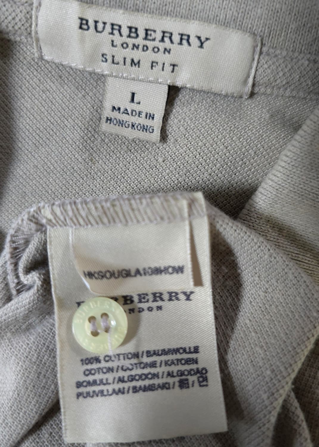 버버리 정품 빅기시자수 슬림핏 반팔 폴로 티셔츠 카라티 남성 95 100 상품이미지8