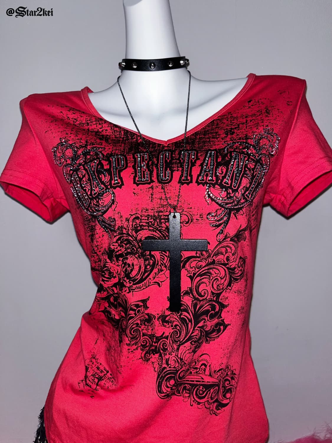 그런지 펑크 그래픽 큐빅 슬림핏 반팔티 상품이미지2