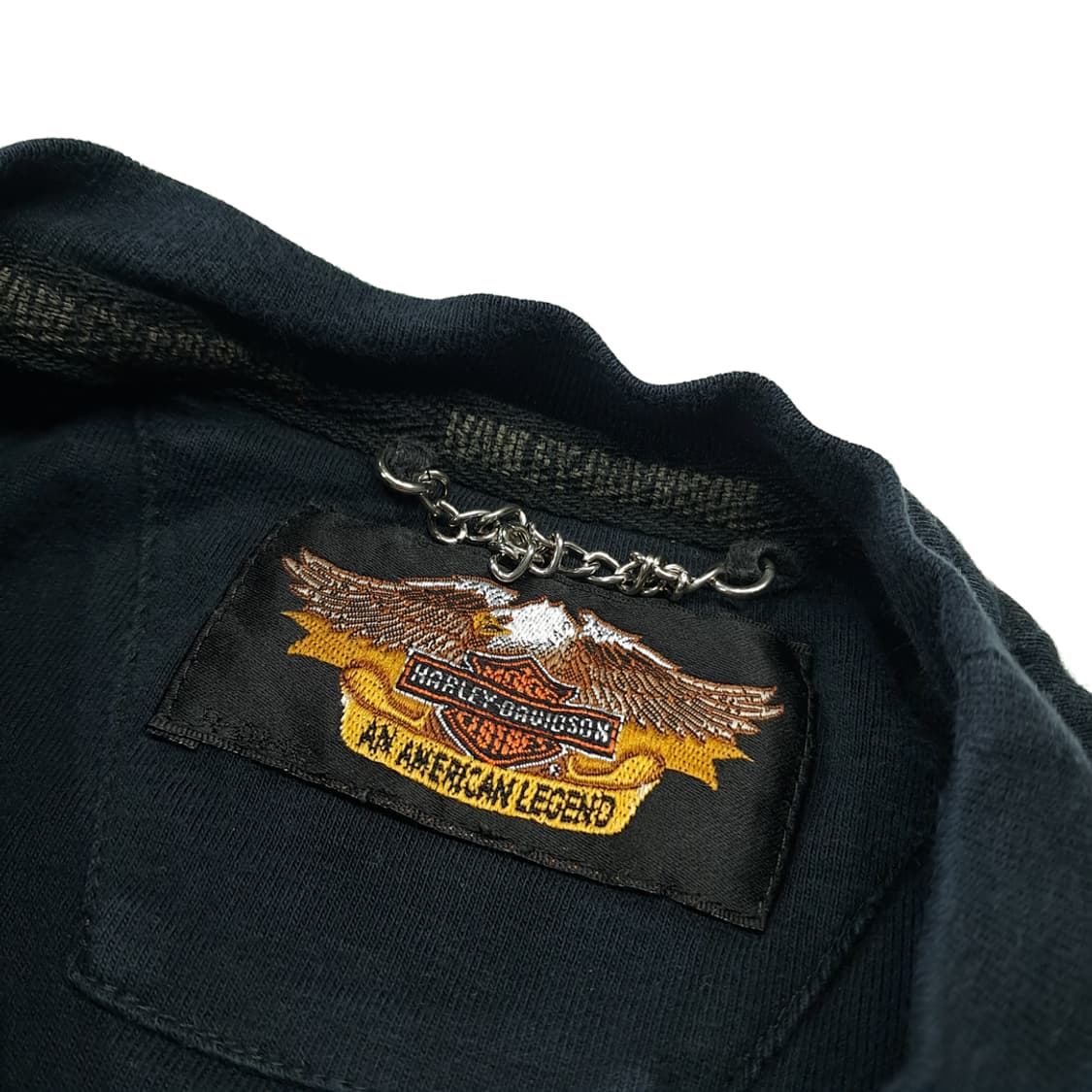 CK151 L 할리데이비슨 00s 체인넥 빅로고 패치 블랙 티셔츠 상품이미지3