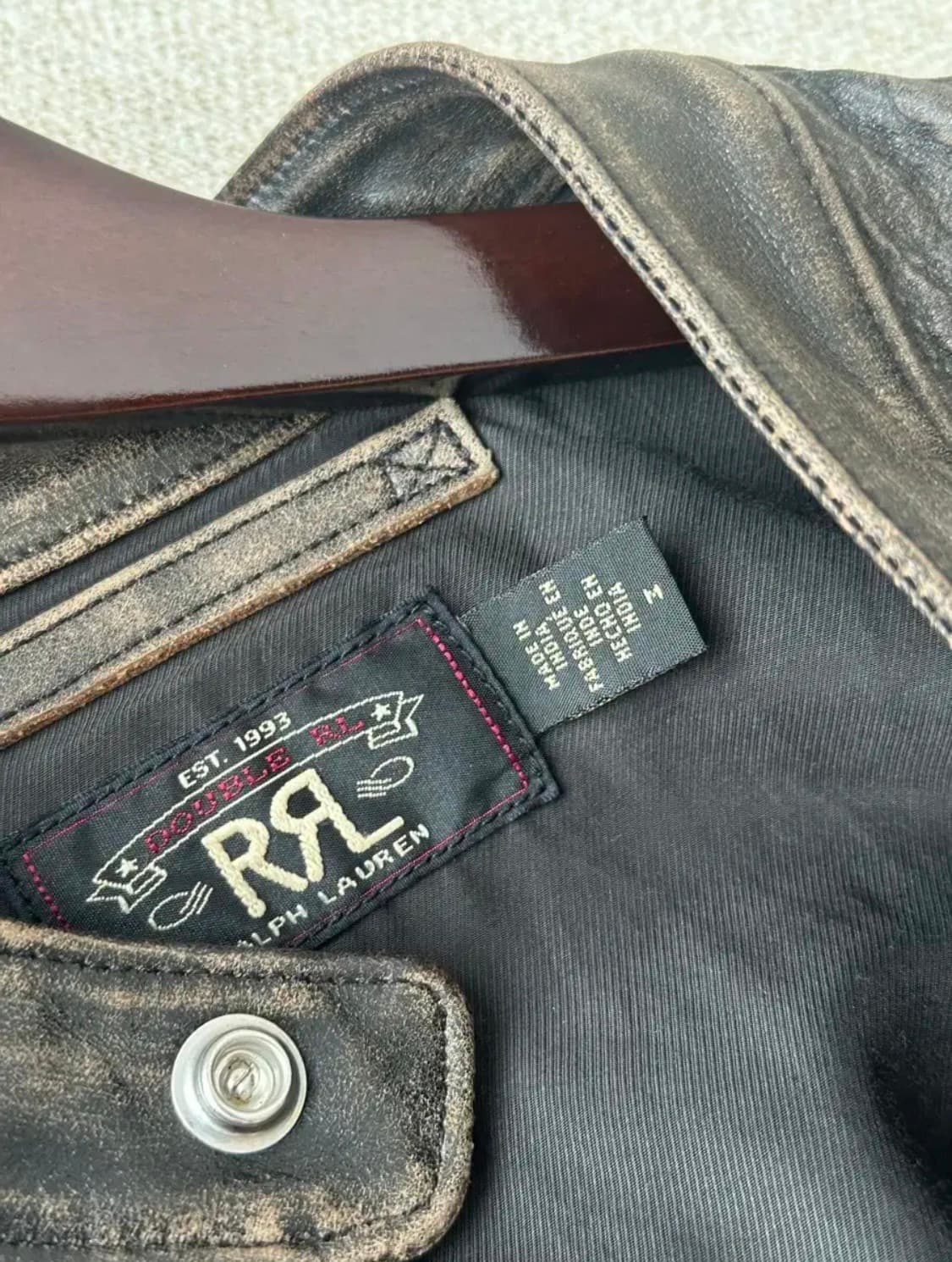 [RRL] 더블알엘 슬림핏 모토 레더자켓 M 상품이미지5