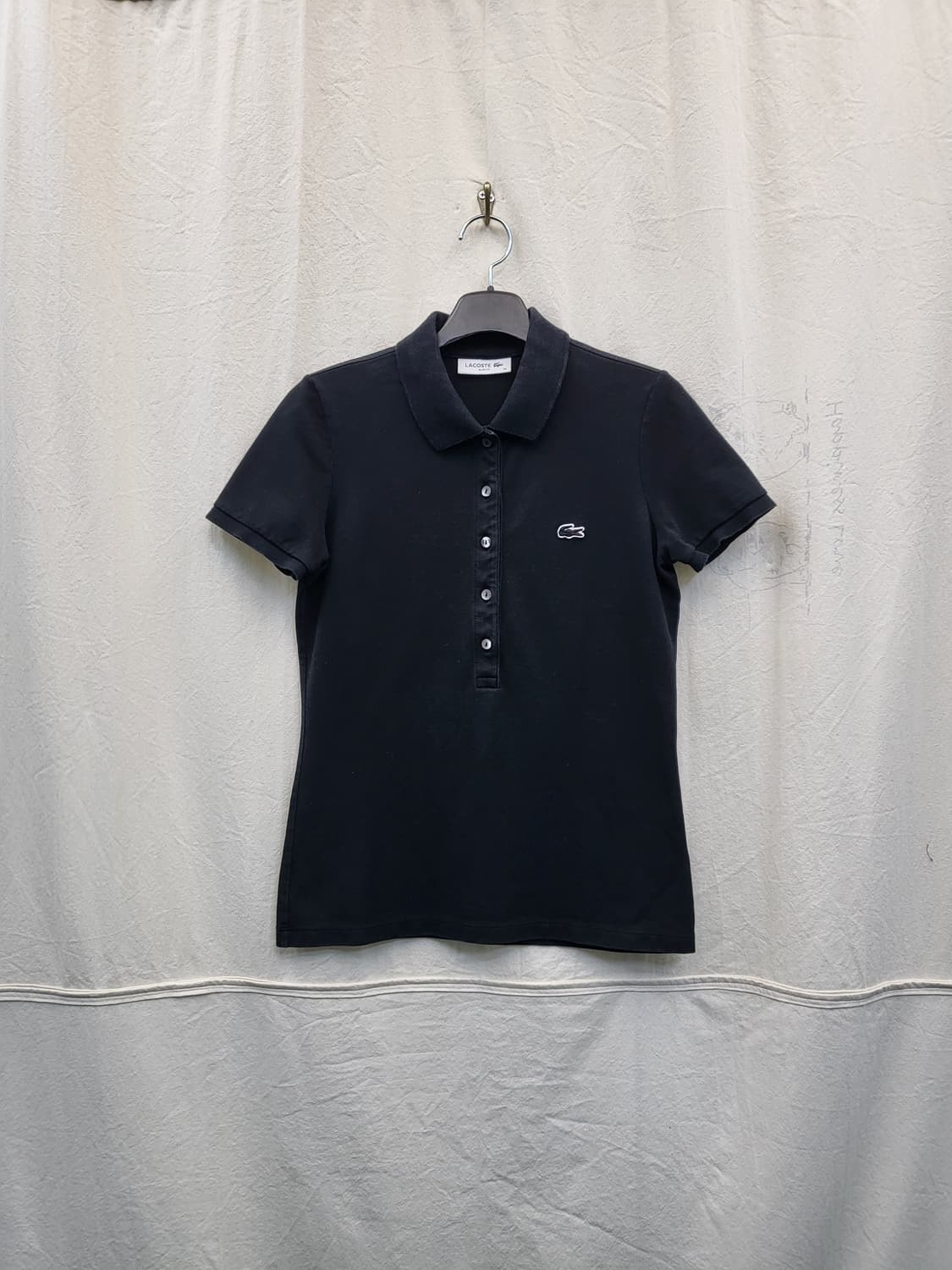 라코스테 여성 블랙 반팔 폴로티셔츠 상품이미지1