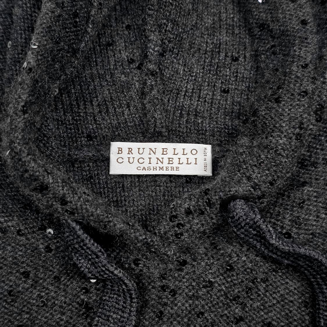 브루넬로 쿠치넬리 여성 스팽글 캐시미어 니트 후드티 상품이미지5