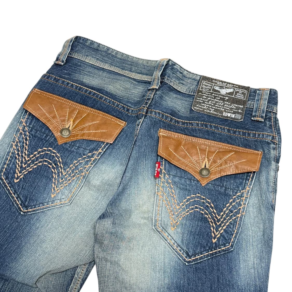 Edwin 에드윈 중청 워싱 세미부츠컷 플레어 데님팬츠 상품이미지5