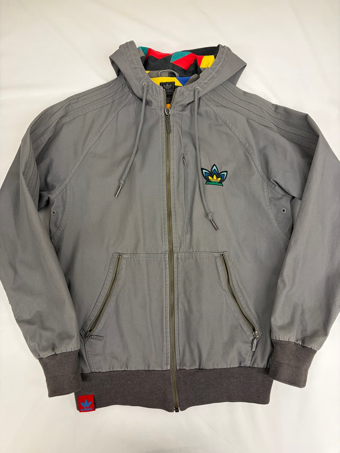 [90] 아디다스 파이어버드 후드 집업 그레이 자켓 상품이미지1
