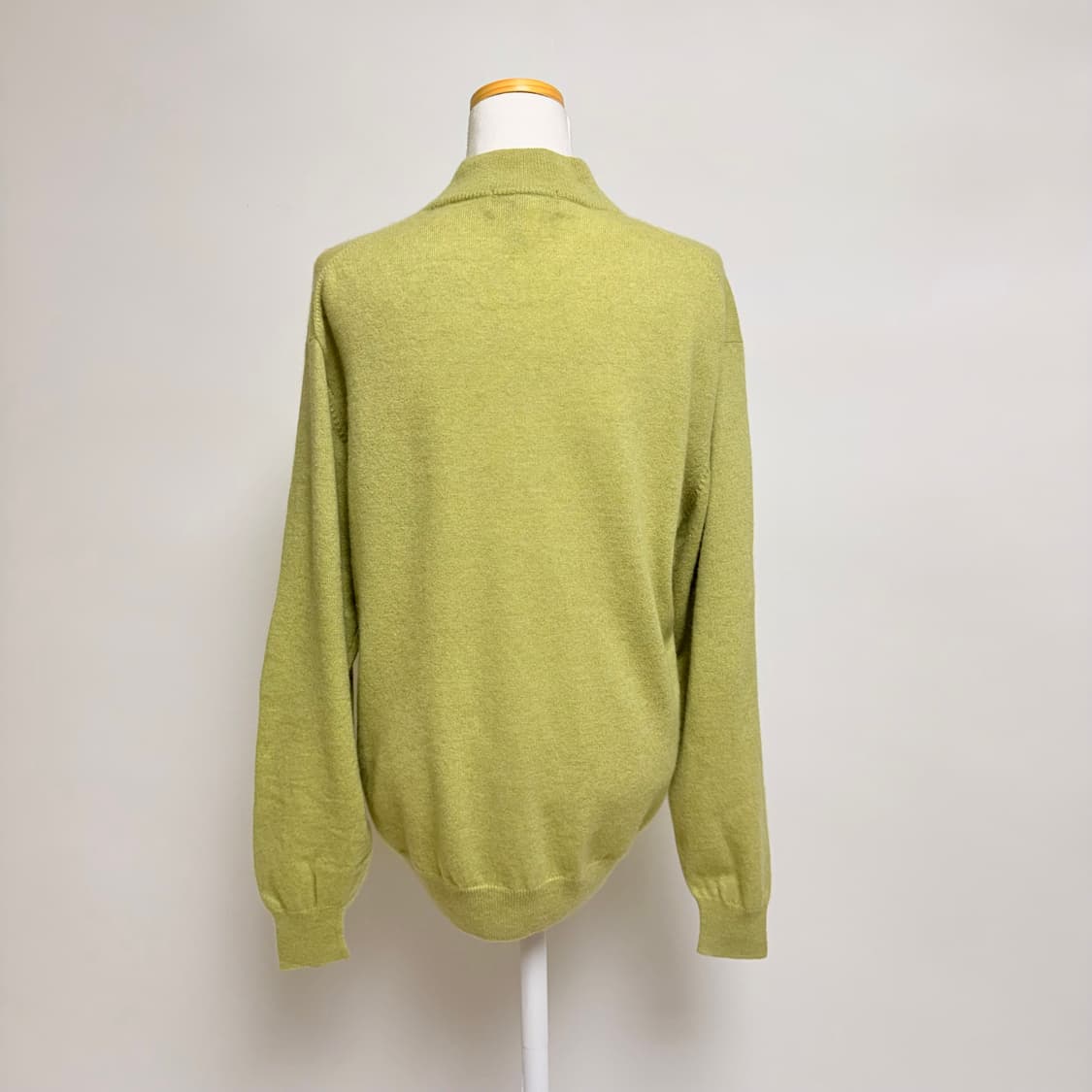 [캐시미어 100%] 🍋‍🟩라임색 하프넥 니트 L 상품이미지3