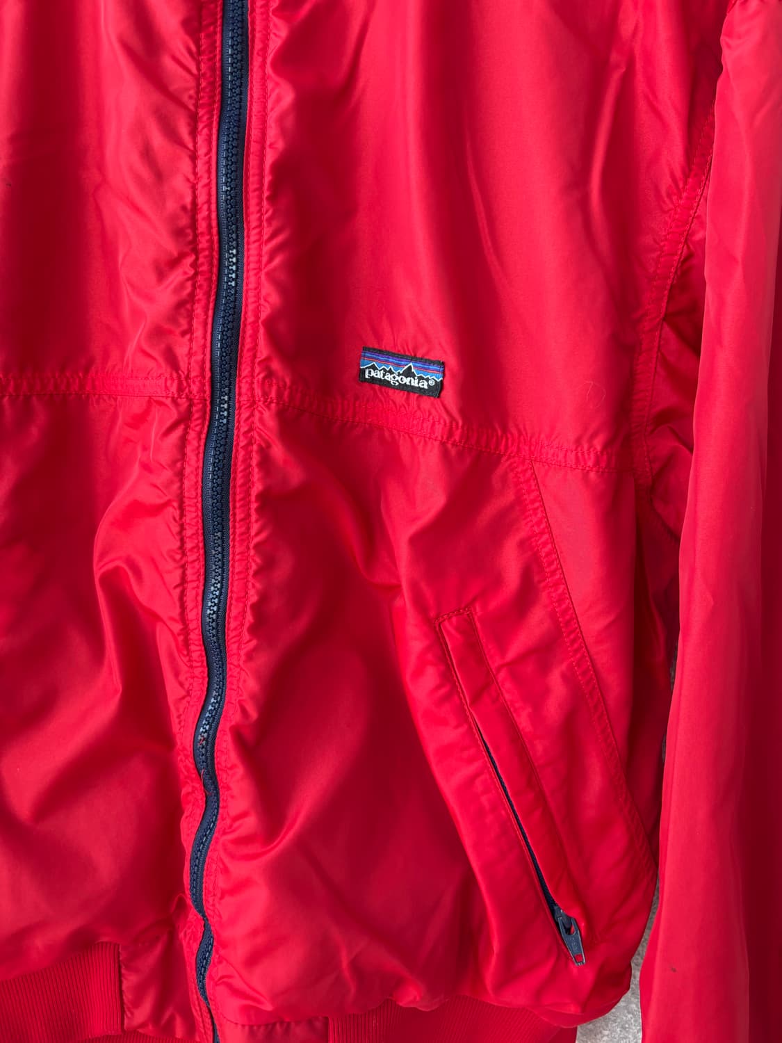 80's 파타고니아 신칠라 쉘드 봄버 자켓 레드 아쿠아블루 M 상품이미지3