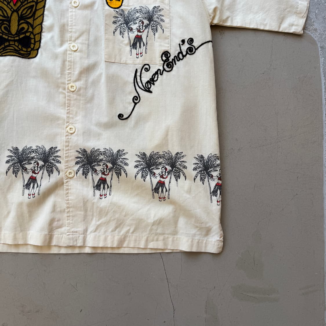 vtg 엠브로이드 하와이안 셔츠 상품이미지3