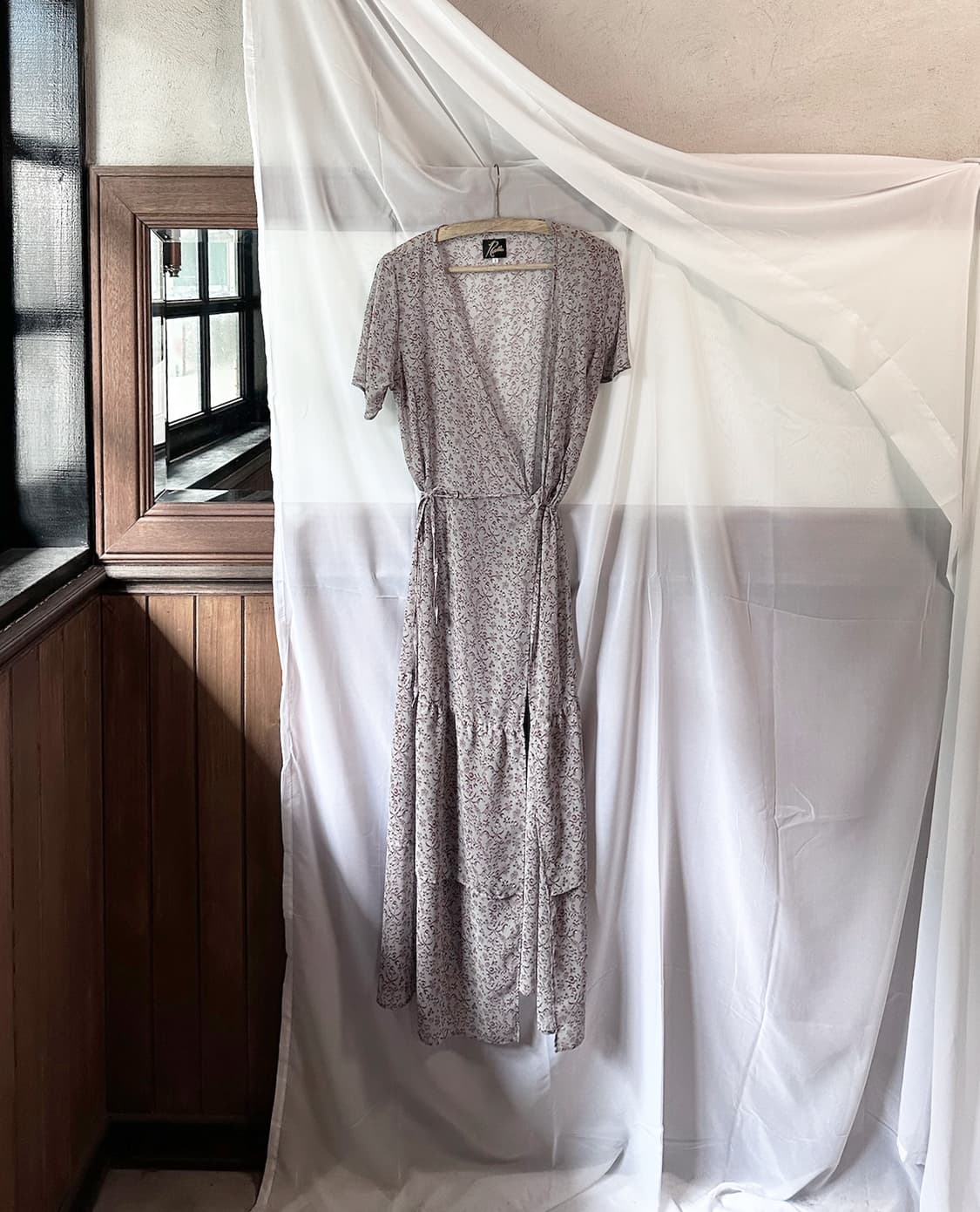 NEEDLES floral sheer wrap dress 상품이미지7