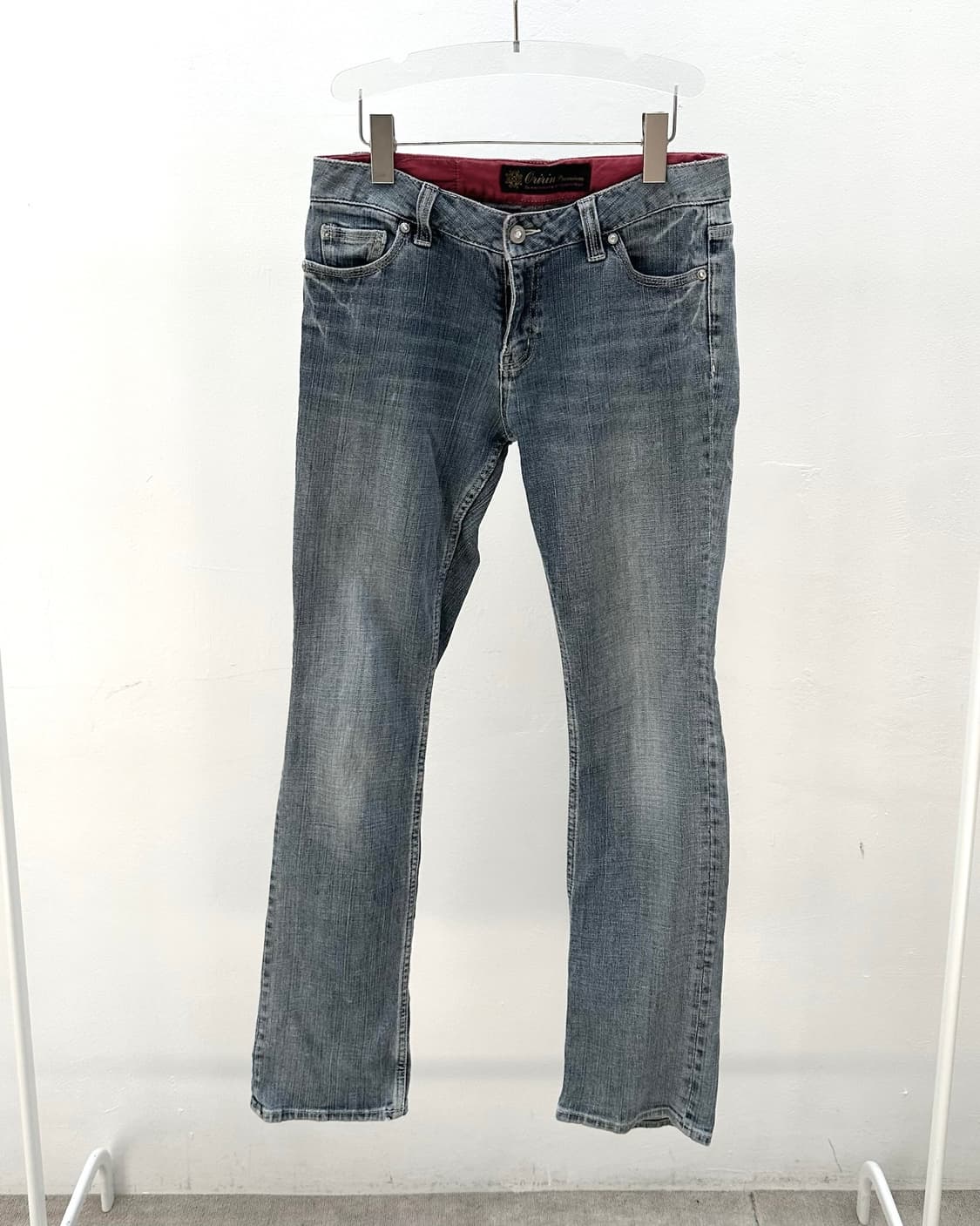 Cubic detail denim straight pants 상품이미지2