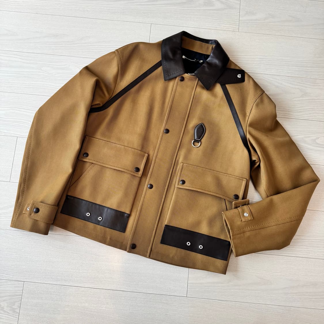 BERLUTI 벨루티 이탈리아 최상급 가죽 울 칸바스 숏 필드코트 자켓  상품이미지2