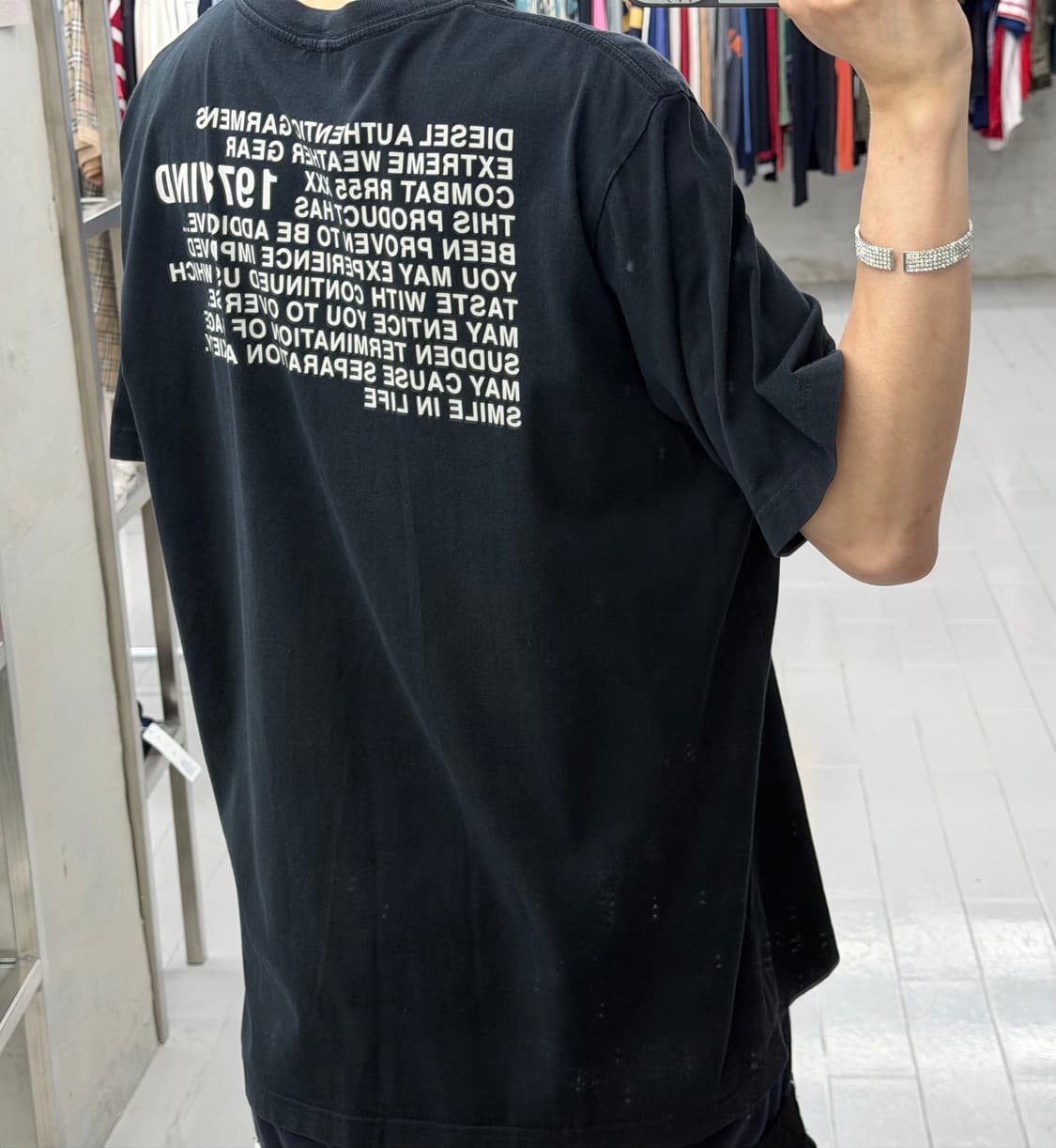 디젤 레터링 반팔 티셔츠 블랙 상품이미지2