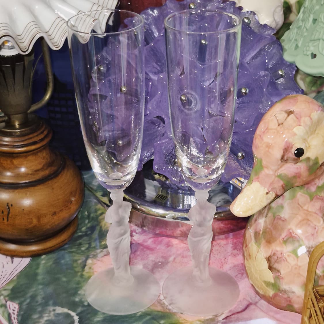 70s 사사키 크리스탈 불투명 비너스 샴페인 잔 1p 상품이미지6