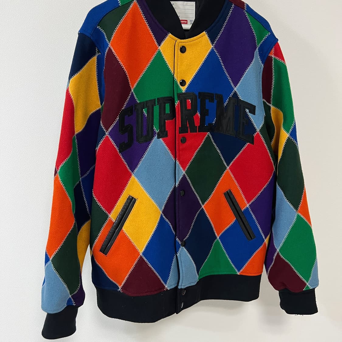 슈프림 15FW 할리퀸 울 바시티 자켓 멀티 상품이미지4