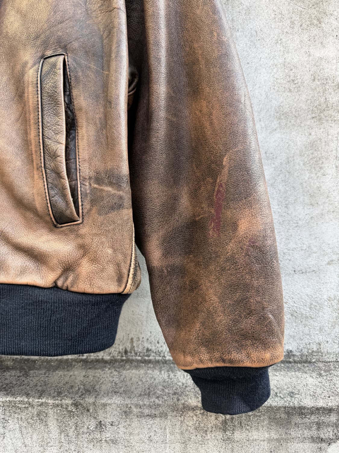 80s 바나나 리퍼블릭 레더 봄버자켓 46(2XL) 상품이미지6