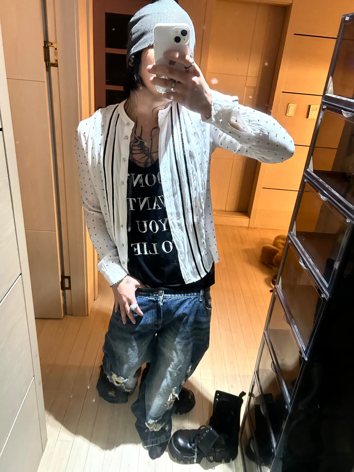 Just Cavalli Line Stud White Shirts 상품이미지6