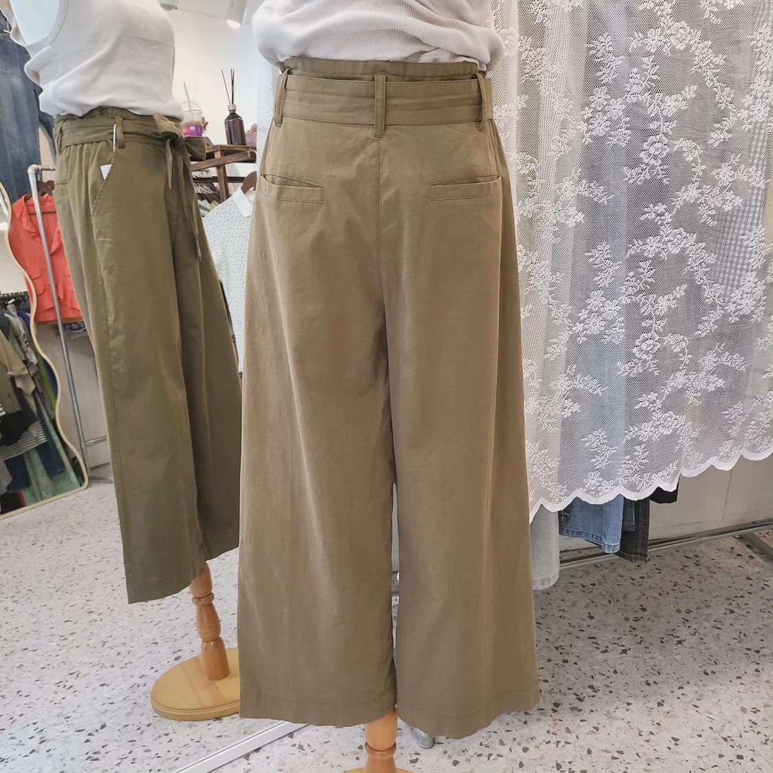 Denifits 카키브라운 벨티드 치노 팬츠 상품이미지10