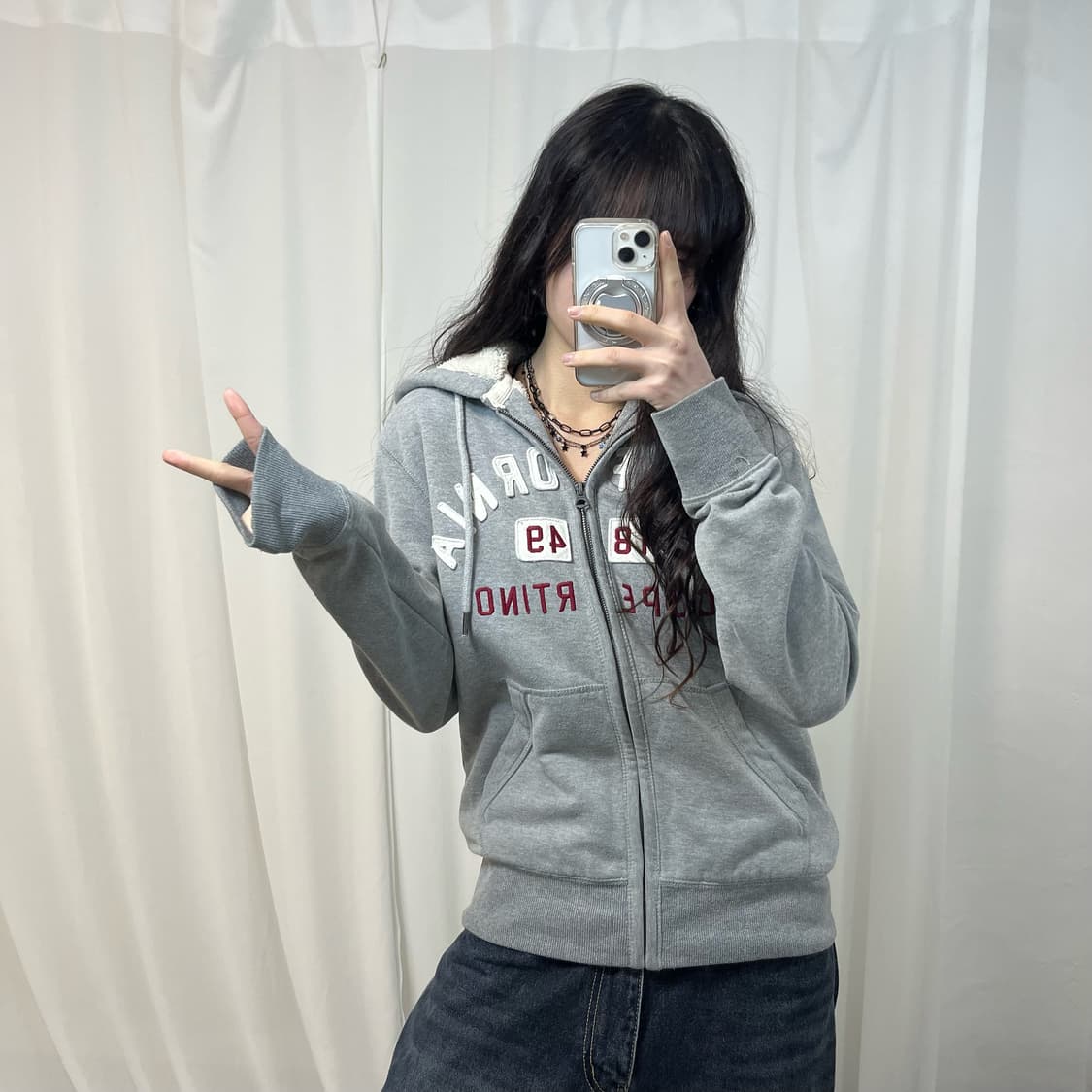 Who.A.U Grey fleece Hood Zip-up 상품이미지2