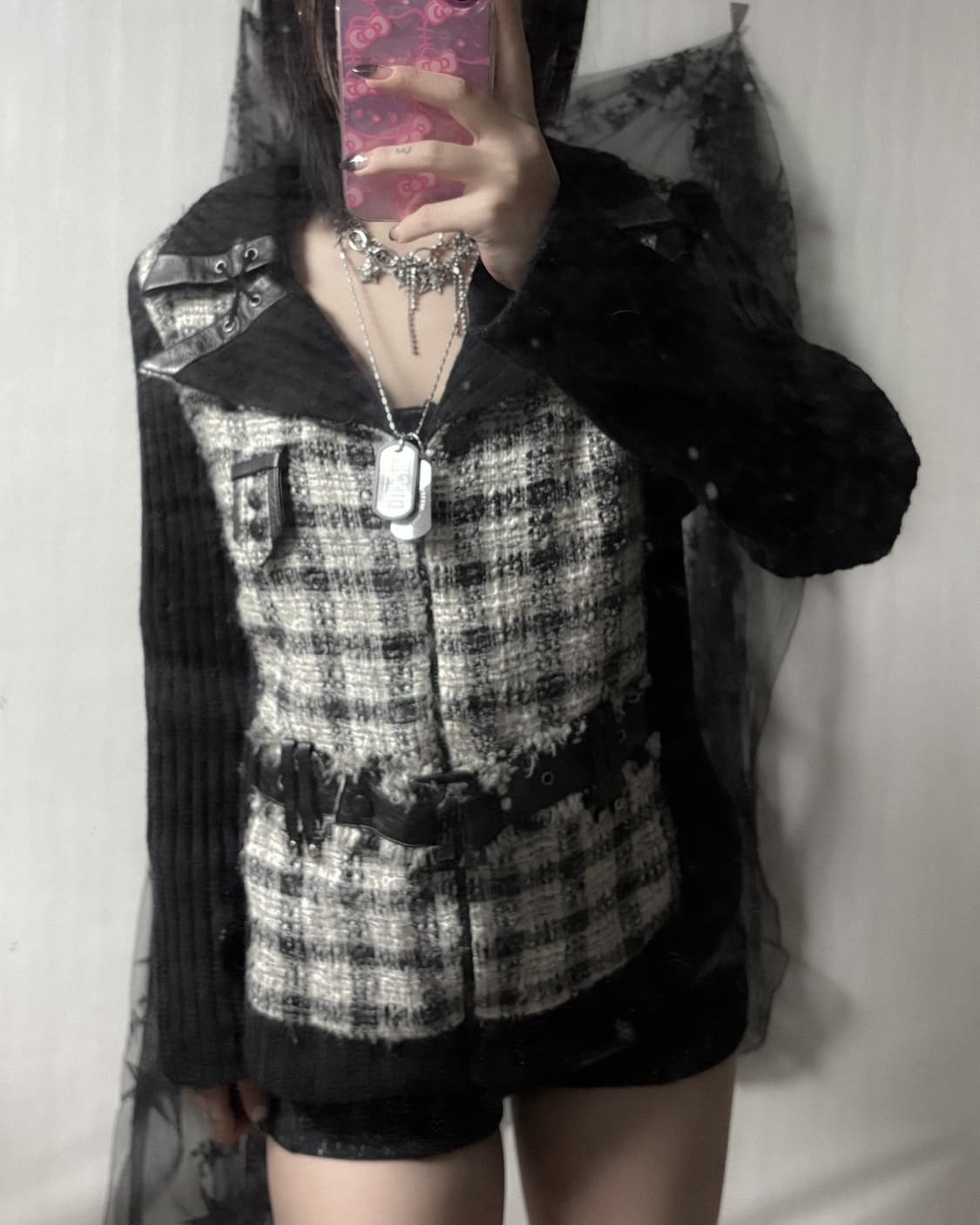 펑크 y2k 버클 포인트 니트 자켓  상품이미지2