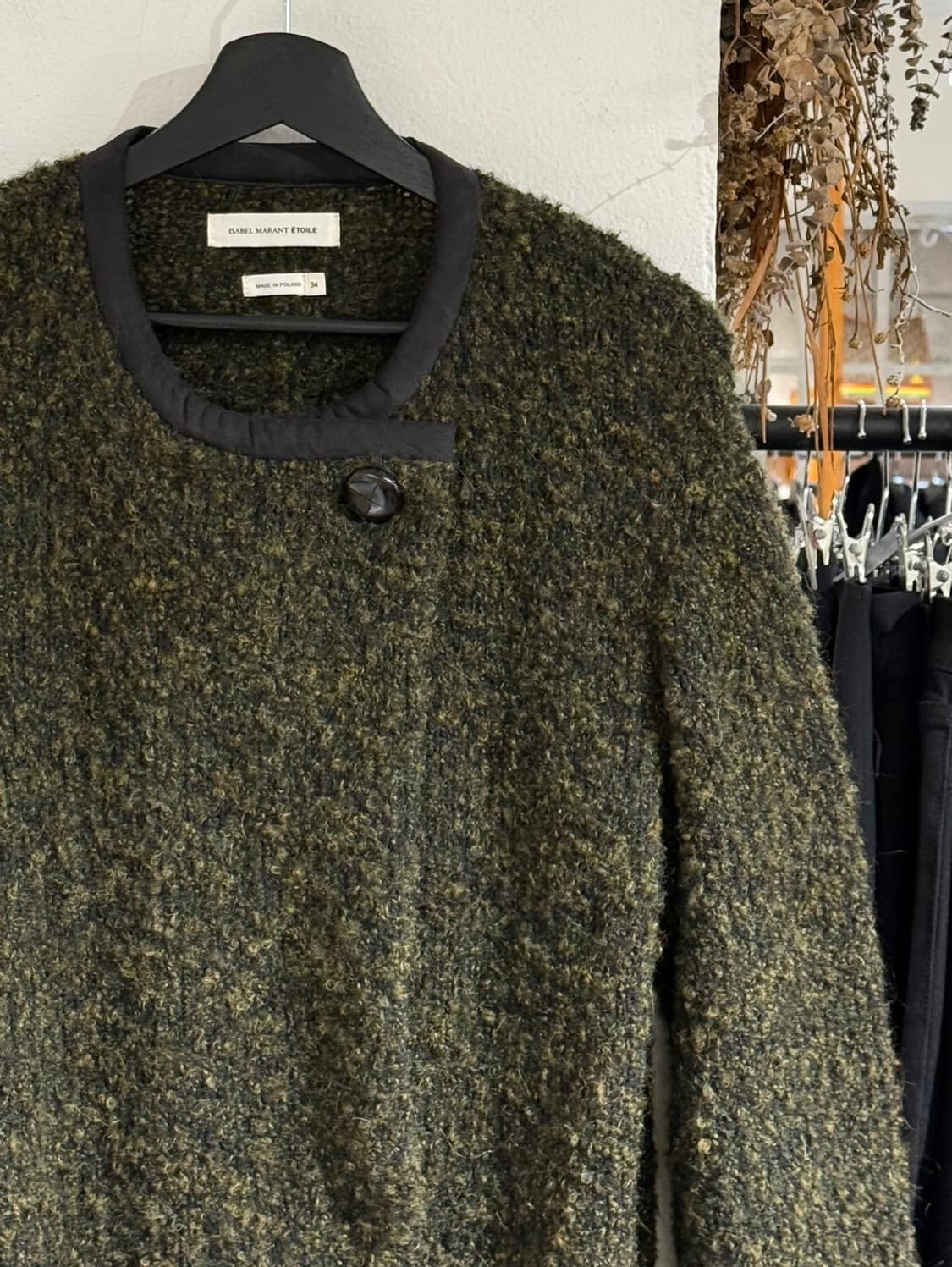 이자벨마랑 에뚜왈 딥 그린 부클 니트 코트 상품이미지3