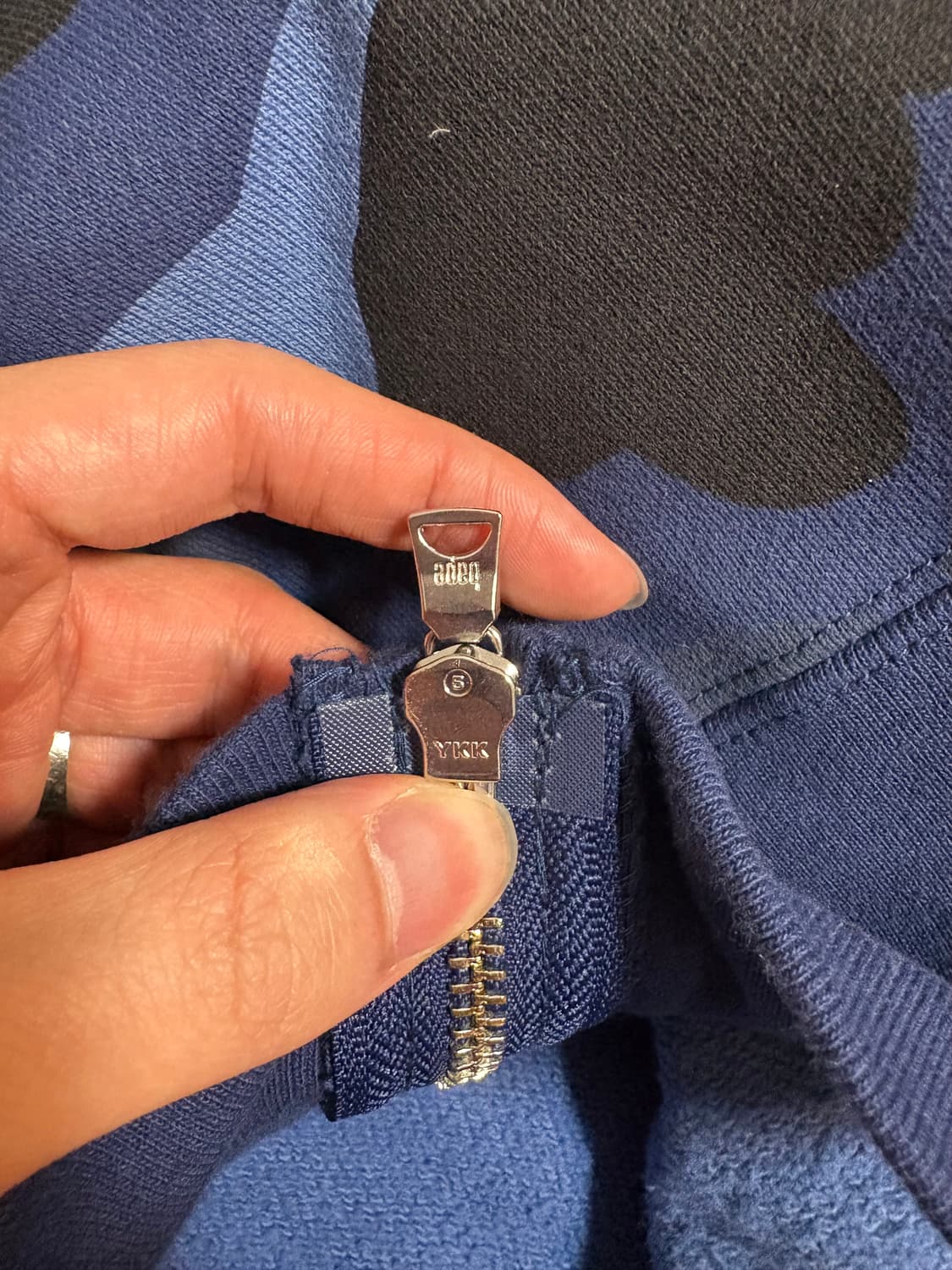 크림구매/실착1회)베이프 샤크후드집업 청계 XL/택, 쇼핑백 포함 상품이미지8