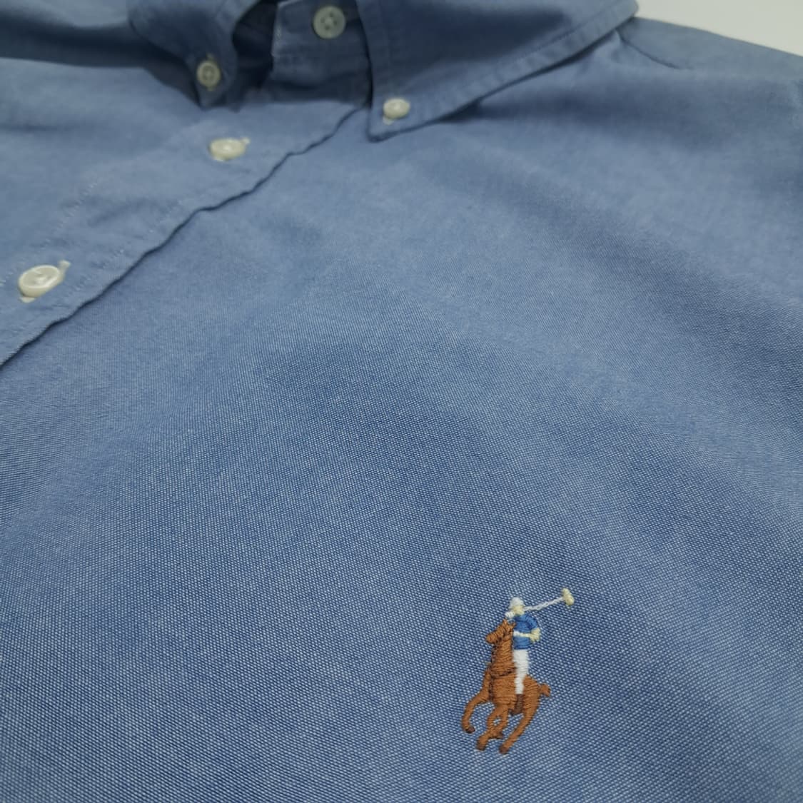 Co820 3XL Tall 폴로 랄프로렌 샴브레이블루 반팔 셔츠 남방 상품이미지4