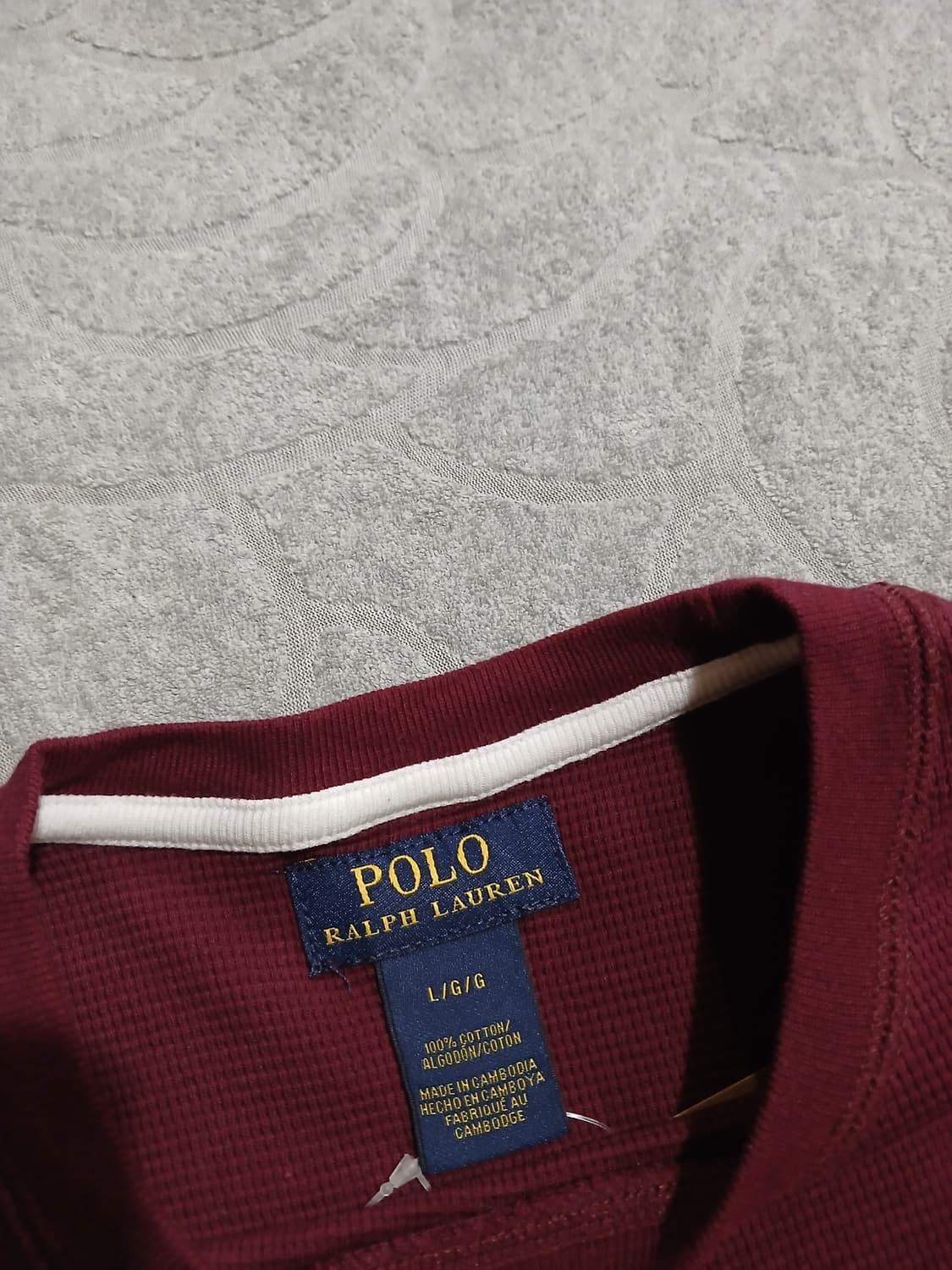 (새상품)폴로 랄프로렌 버건디 컬러 반팔티 L 상품이미지3